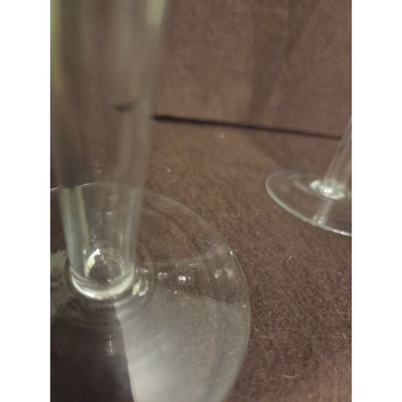 Hollow Stem Tall Champagne Flutes Glasses Gold Trim‎ 9.75" - Picture 11 of 11